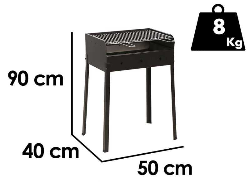 Seven Italy Stella Eco Small - Holzkohlegrill aus hochwertigem Eisen - 47,5x37cm