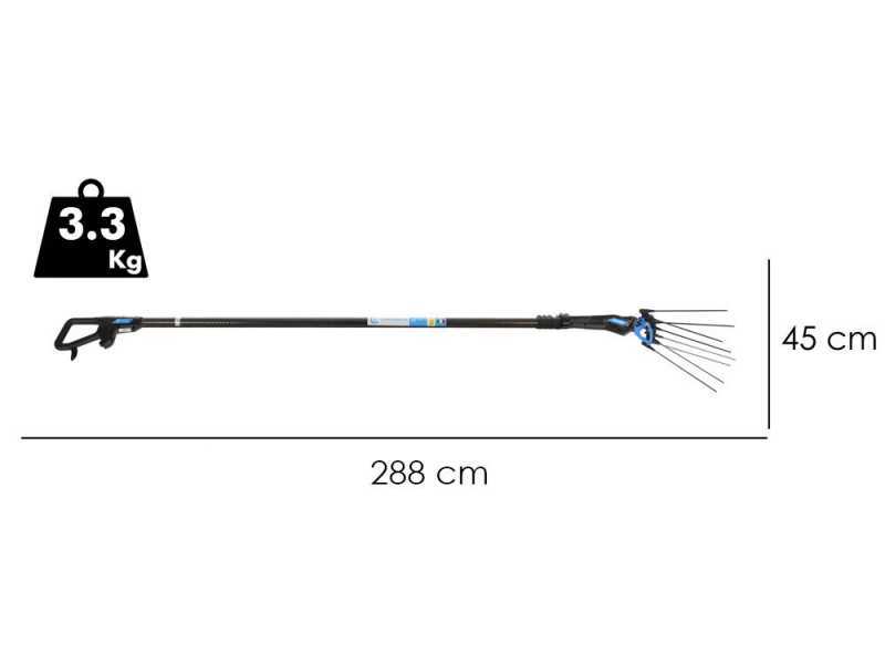 Campagnola MASTER PLUG-IN - Schaft aus Carbon und Aluminium 185-270 cm - Elektrischer Olivenr&uuml;ttler - 21,6 V 5 Ah
