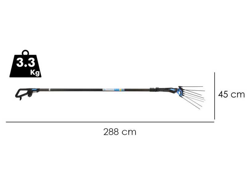 Campagnola MASTER PLUG-IN - Schaft aus Carbon und Aluminium - 288 - 373 cm - Elektrischer Olivenr&uuml;ttler - 21,6 V 5 Ah