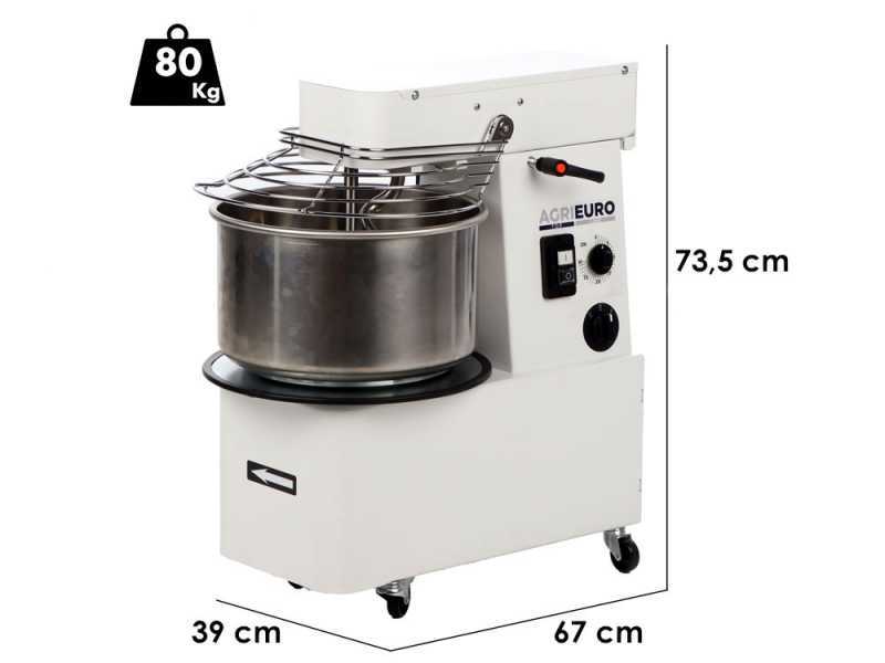 Mixer 2000 H2O Deluxe - Spiralkneter mit kippbarem Kopf - 16 kg - 400V - 2 Geschwindikeiten - hohe Hydration