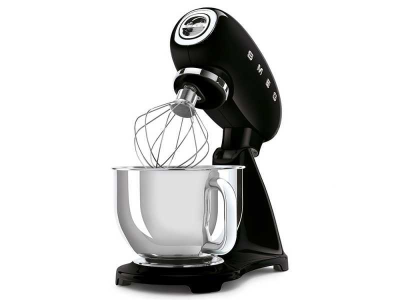 Smeg Full Color schwarz - K&uuml;chenmaschine - Edelstahl-Sch&uuml;ssel 4,8 Liter