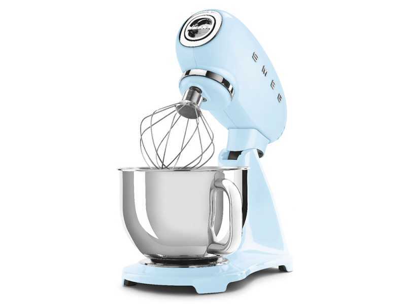SMEG Full Color Pastellblau - K&uuml;chenmaschine - Edelstahlsch&uuml;ssel 4,8 Liter