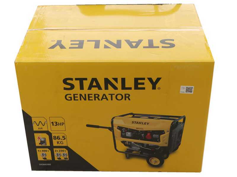 Stanley SG 4200B - Benzin Stromerzeuger - AVR - 4,3 kW - Dauerbetrieb 4,0 kW 400V