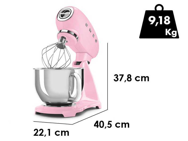 SMEG Full Color Pink - K&uuml;chenmaschine - Edelstahlsch&uuml;ssel 4,8 Liter