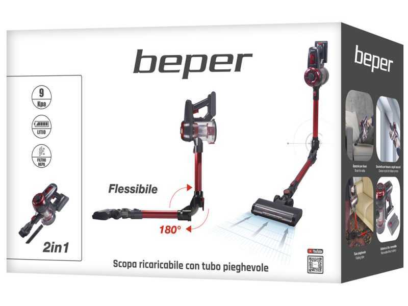 Beper P202ASP100 - Wiederaufladbarer Besen - 2 in 1 - 22,2V 2Ah