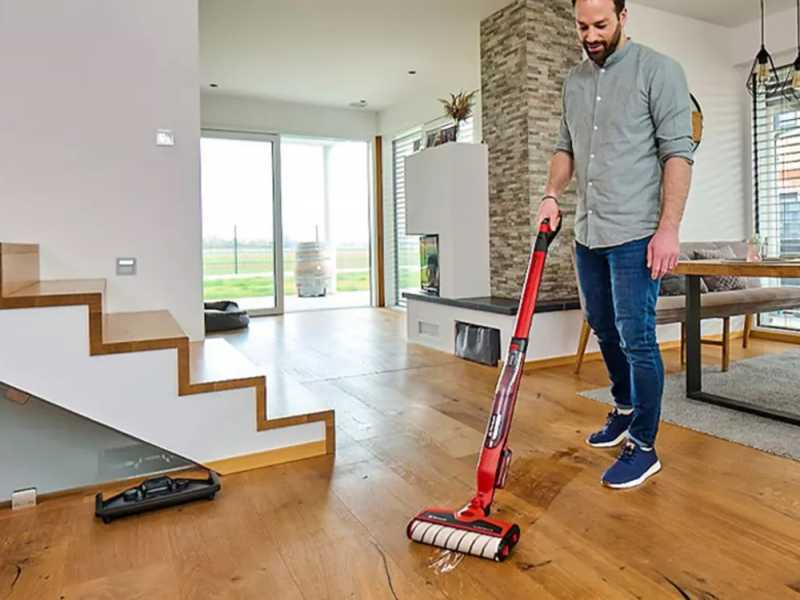 Einhell CLEANEXXO - Hartbodenreiniger Kabellos 3 in 1: Scheuern, Abziehen, Aufsaugen