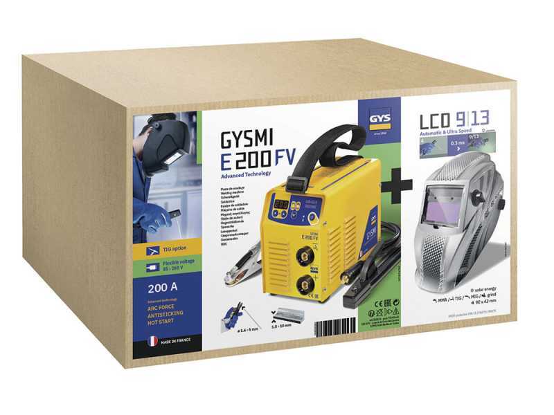 GYS Gysmi E200 FV - Inverter Schwei&szlig;ger&auml;t (MMA, WIG Lift) + Schwei&szlig;maske, Gleichstrom (DC)