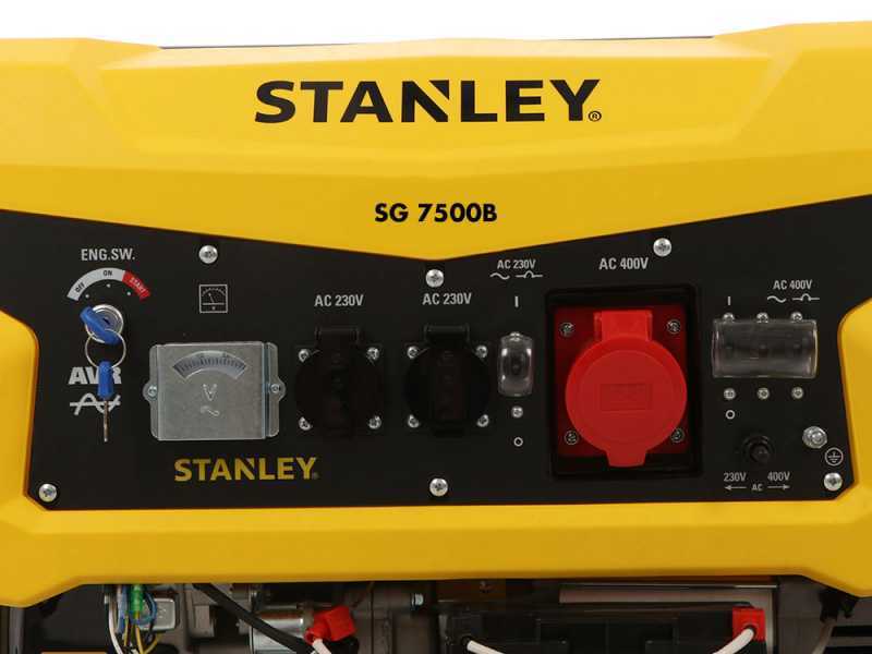 Stanley SG 6500B - Benzin Stromerzeuger - AVR - 6,5 kW - Dauerbetrieb 6 kW 400V