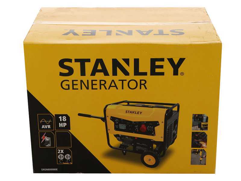 Stanley SG 6500B - Benzin Stromerzeuger - AVR - 6,5 kW - Dauerbetrieb 6 kW 400V
