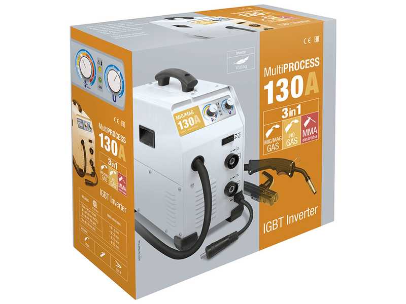 GYS Easymig 130 - Inverter Schwei&szlig;ger&auml;t (MIG/MAG: GAS, NO GAS und MMA) - Gleichstrom (DC)