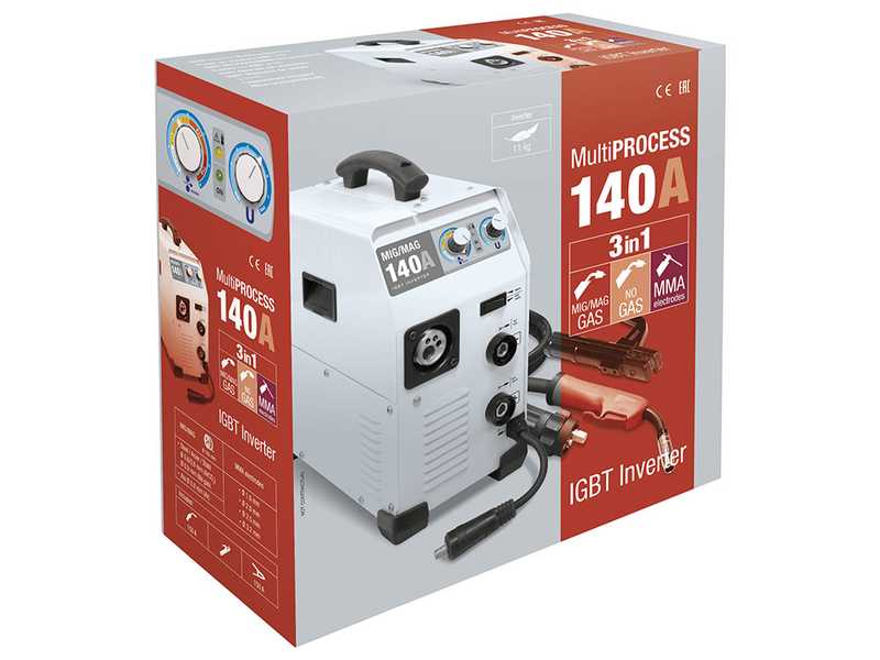 GYS Easymig 140 - Inverter Schwei&szlig;ger&auml;t (MIG/MAG: GAS, NO GAS und MMA) - Gleichstrom (DC)