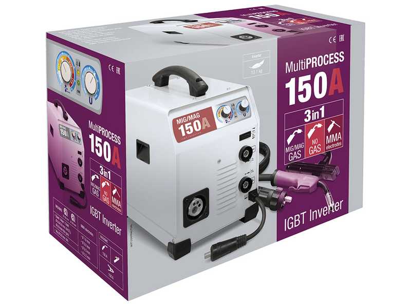 GYS Easymig 150 - Inverter Schwei&szlig;ger&auml;t (MIG/MAG: GAS, NO GAS und MMA) - Gleichstrom (DC)