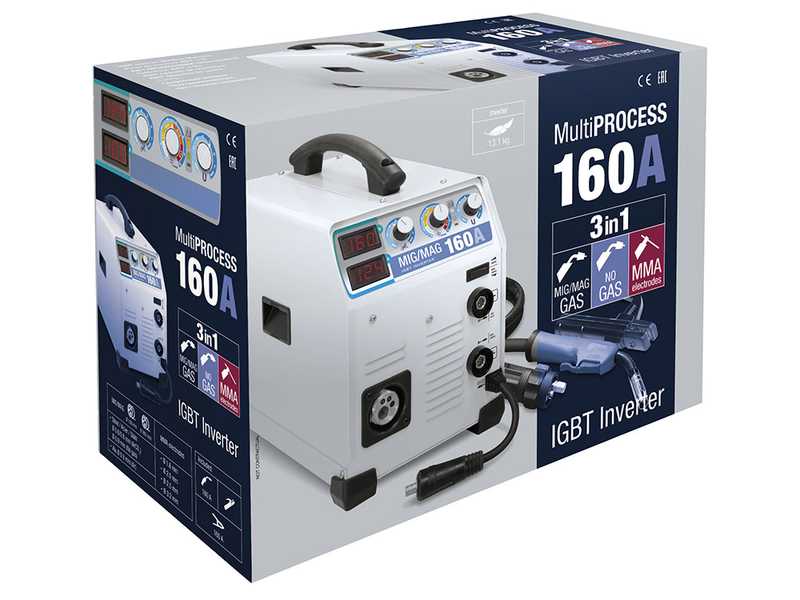 GYS Easymig 160 - Inverter Schwei&szlig;ger&auml;t (MIG/MAG: GAS, NO GAS und MMA) - Gleichstrom (DC)
