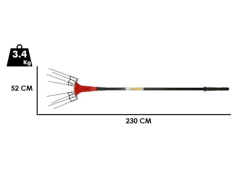GeoTech Picker 550 Turbo - Elektrischer Olivenr&uuml;ttler - 500W - Schaft 230-310 cm