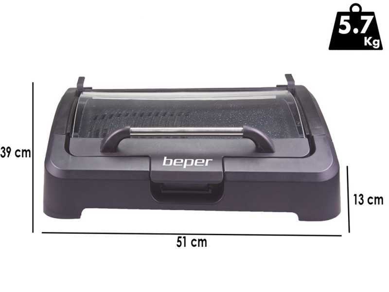 Beper 90871 - Elektrogrill mit Deckel - 2.2 Kw