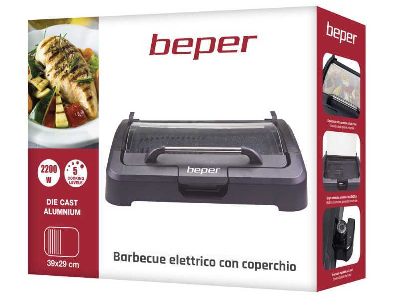 Beper 90871 - Elektrogrill mit Deckel - 2.2 Kw