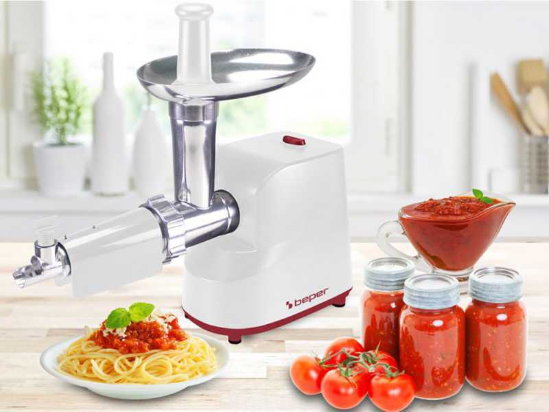 Beper P102ROB200 - Elektrischer Multifunktions-Fleischwolf - Tomatenpresse