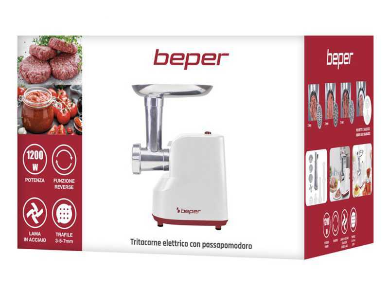 Beper P102ROB200 - Elektrischer Multifunktions-Fleischwolf - Tomatenpresse