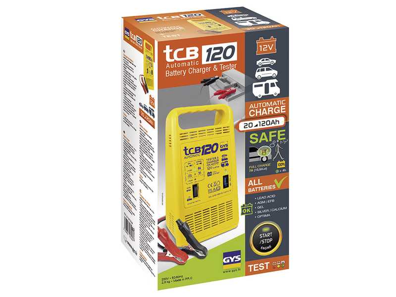 GYS TCB 120 - Automatisches Ladeger&auml;t - Batterien 12V von 20 bis 120 Ah
