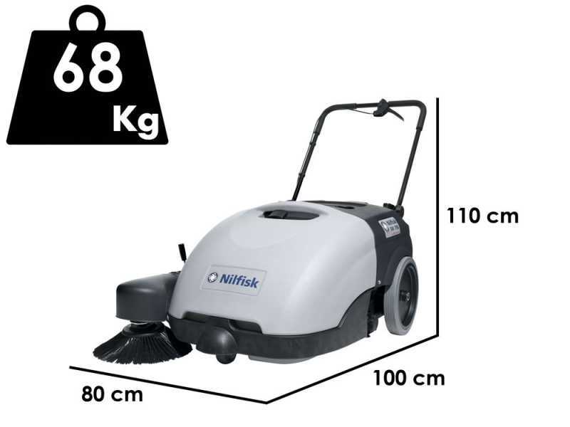 Nilfisk SW750 - Selbstfahrende Kehrmaschine mit Kehrgutbeh&auml;lter 12V - 46Ah