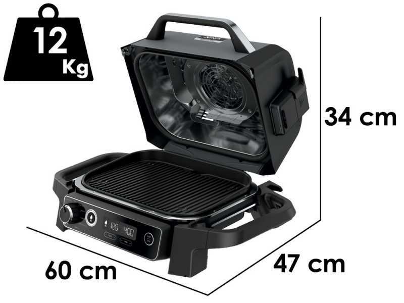 Ninja Woodfire OG701EU - Elektrogrill, Smoker und Hei&szlig;luftfritteuse