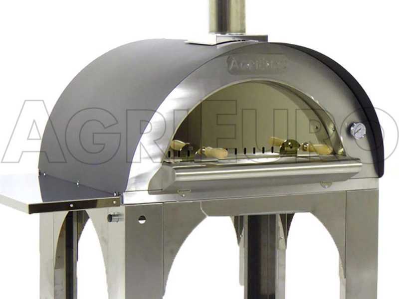 Holzpizzaofen f&uuml;r den Au&szlig;enbereich Cibus INOX - 4 Pizzen