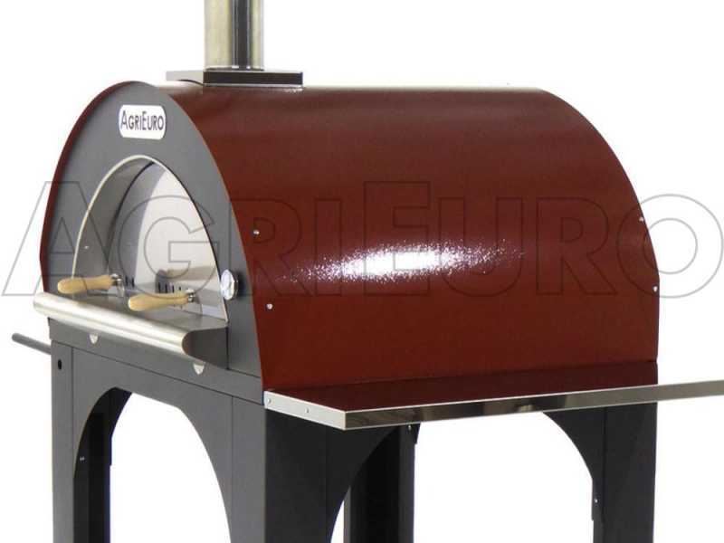 Holzbackofen f&uuml;r den Au&szlig;enbereich Cibus Red - 5 Pizzen