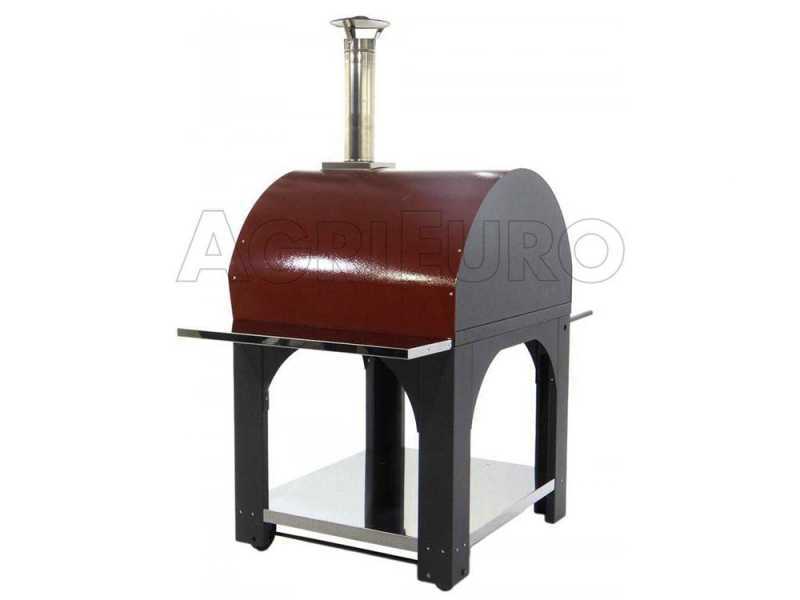Holzbackofen f&uuml;r den Au&szlig;enbereich Cibus Red - 5 Pizzen