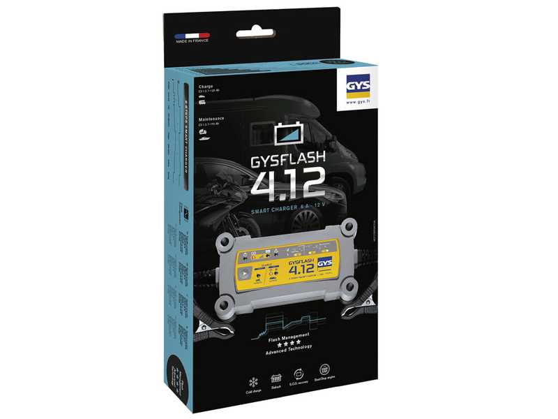 GYS Flash 4.12 - automatisches Ladeger&auml;t und Erhaltungsladeger&auml;t - Batterien 12V da 1.2 a 90 Ah