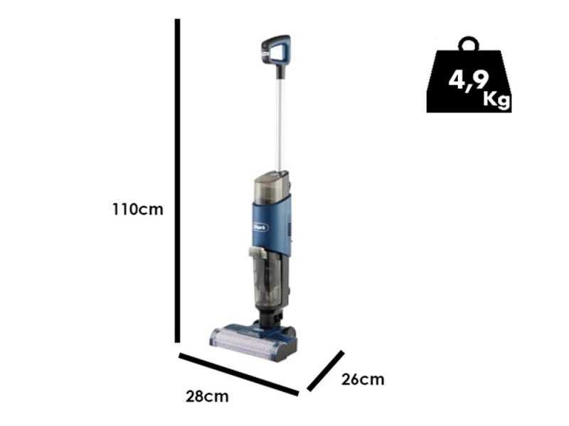 Shark HydroVac WD100EU - Elektrischer Bodenreiniger -2 in 1: Scheuern und Aufsaugen