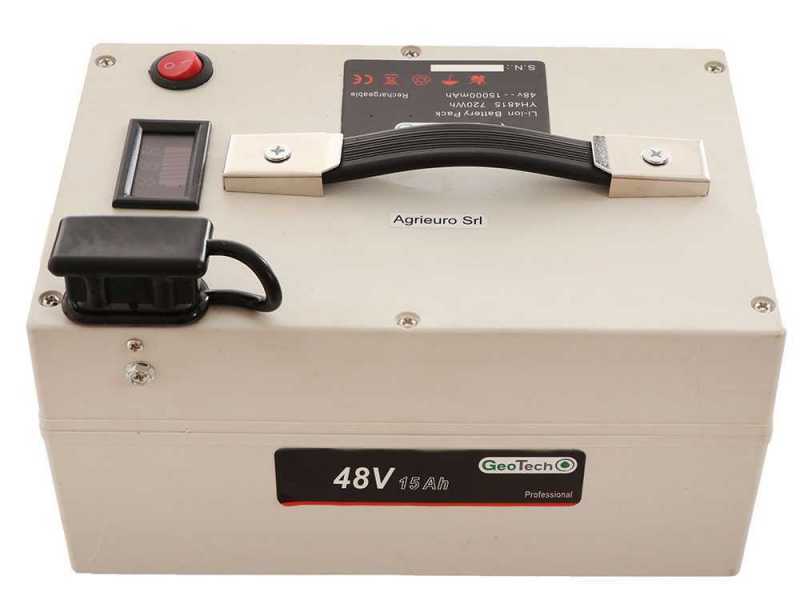 GeoTech-Pro E-Truck 600 - Batteriebetriebene Schubkarre mit Anh&auml;nger - Akku 48V 15Ah