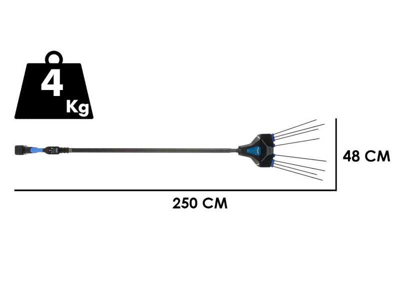 VESCO GALAXY XR14F.1 - Lithium-Akku Olivenr&uuml;ttler 250 cm 14.4V 6Ah - Fester schaft aus aluminium