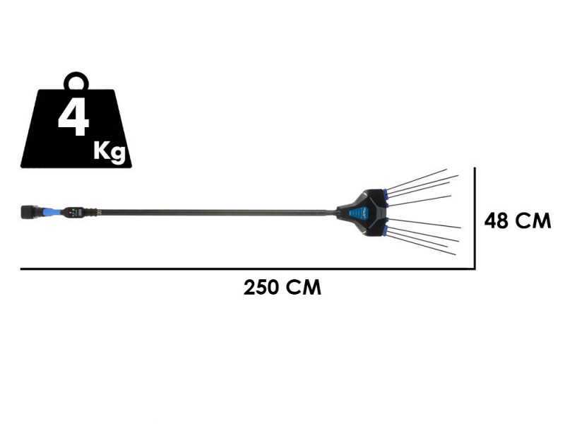 VESCO GALAXY XR21F.1 - Olivenr&uuml;ttler mit Lithium-Batterie - Fester Schaft 250 cm - 2x 21,6 V 4,5 Ah