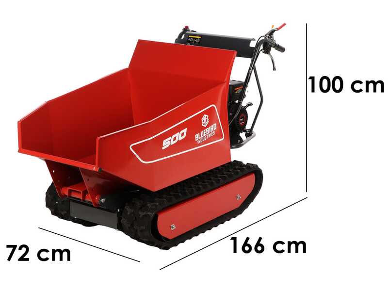 Blue Bird Carrier 500 DH Raupendumber mit hydraulischer Dumper Mulde - Tragf&auml;higkeit 500Kg