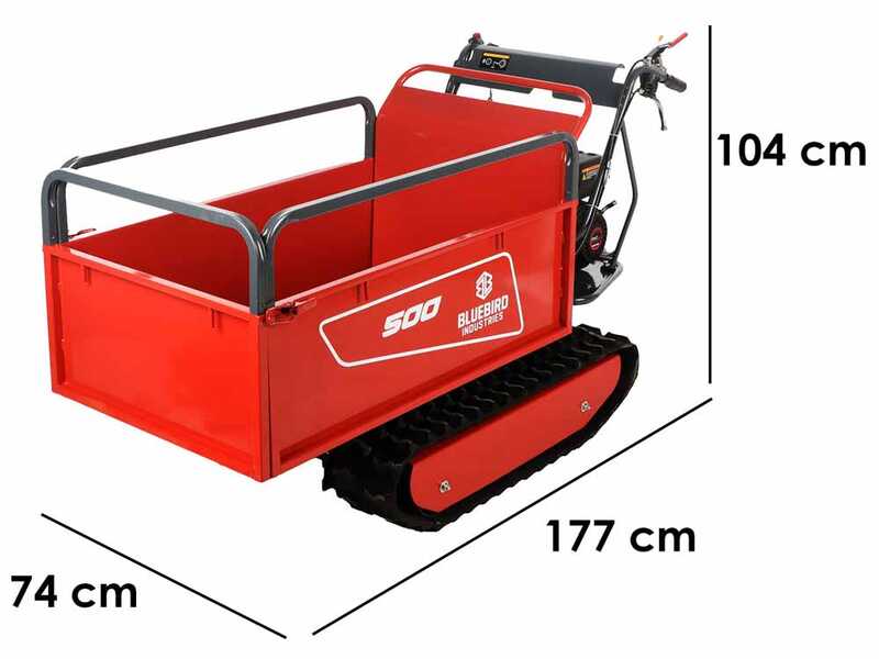 Blue Bird Carrier 500 -  Ausziehbare Raupenschubkarre - Tragf&auml;higkeit 500 Kg
