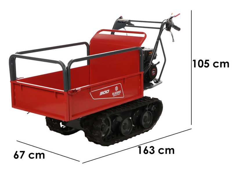 Blue Bird Carrier 300 - Schubkarre mit ausziehbarer Mulde - 300 kg Tragf&auml;higheit