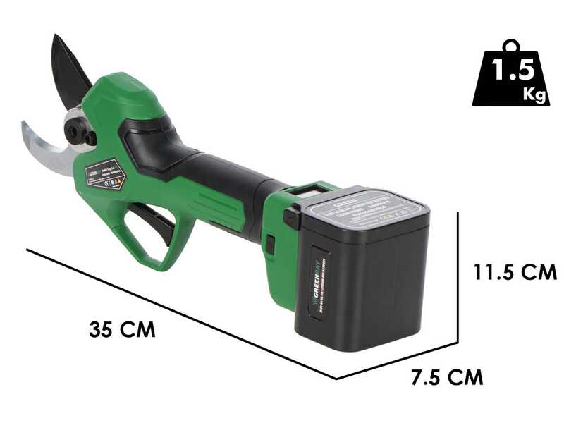 GreenBay TopCut 45 - Elektrische Astschere - 2x 21.6V 4Ah - Schnittdurchmesser max. 45 mm