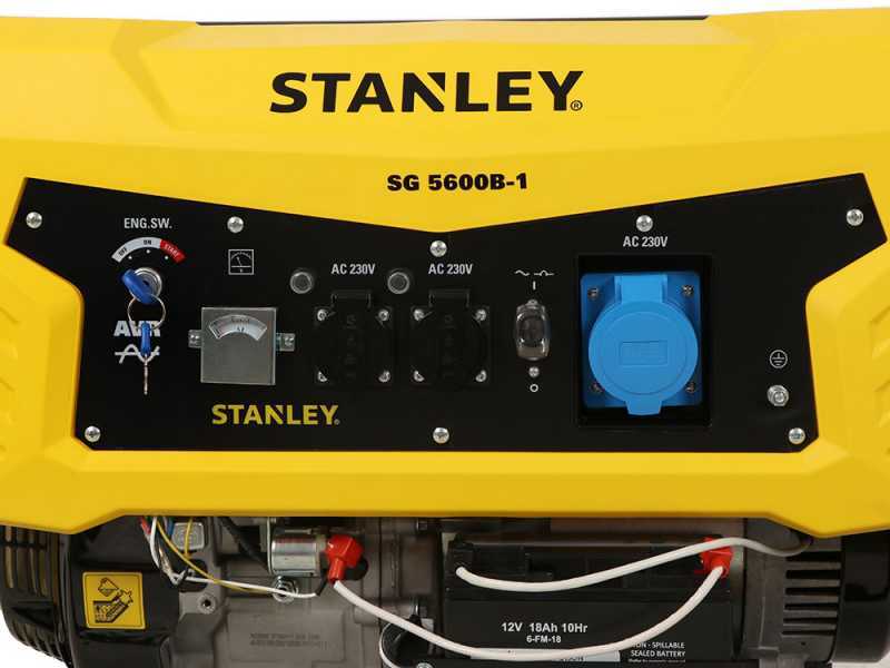 Stanley SG 5600B- 1 - Benzin Stromerzeuger - AVR - 5.5 kW - Dauerbetrieb 5.0 kW - 230V