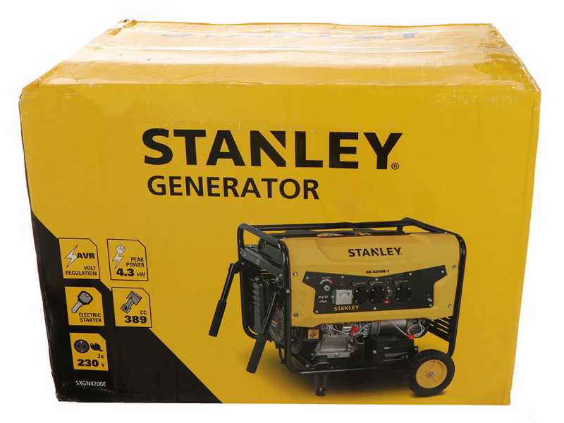 Stanley SG 4200B-1 - Benzin Stromerzeuger - AVR - 4,3 kW - Dauerbetrieb 4,0 kW - 230V