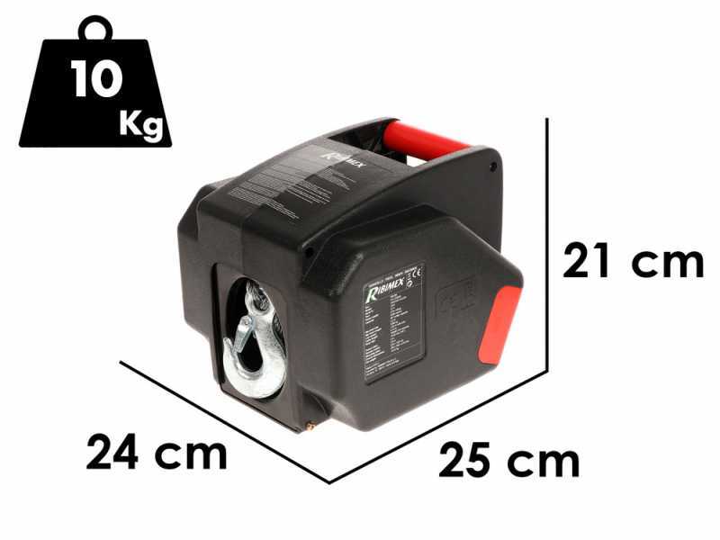 Ribimex PE12V - Batteriebetriebene Seilwinde 12V - mit Fernbedienung