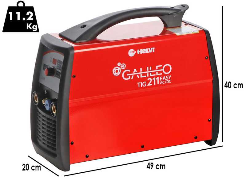 Helvi Galileo TIG 211 easy AC/DC - Inverter-Schwei&szlig;ger&auml;t (MMA, WIG HF oder LIFT) + KIT, Wechselstrom/Gleichstrom (AC/DC)