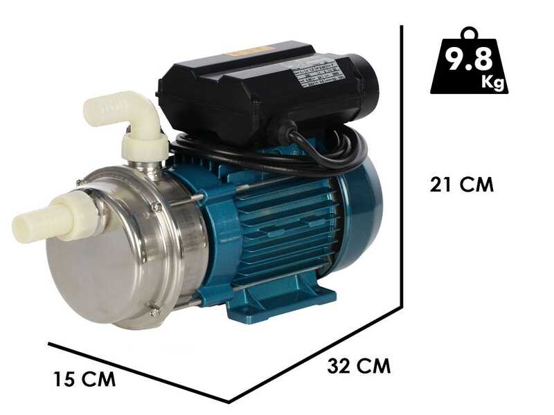 Tellarini ALM 25 MS &ndash; Elektrische Umf&uuml;llpumpe aus Edelstahl &ndash; Nylon-Anschl&uuml;sse gerade + gebogen &ndash; 230 V &ndash; W&auml;hlen Sie Ihre Anschl&uuml;sse!
