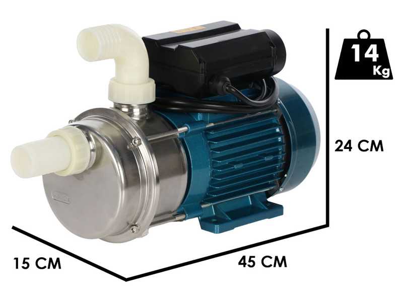 Tellarini ALM 40 &ndash; Elektrische Edelstahl-Umf&uuml;llpumpe &ndash; Gerade + gebogene Nylon-Anschl&uuml;sse &ndash; W&auml;hlen Sie Ihre Anschl&uuml;sse!