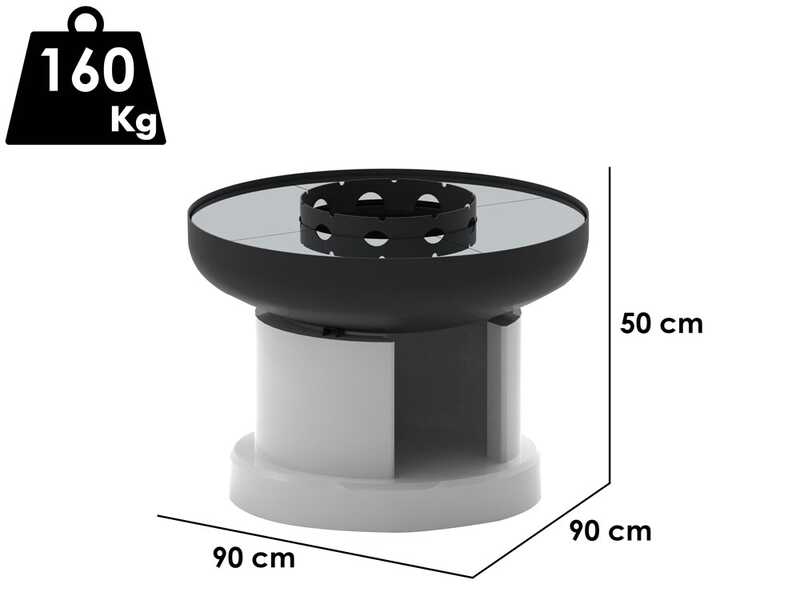 Palazzetti Efesto 90  - Modul-Grillkamin aus Beton - f&uuml;r Holz und Holzkohle