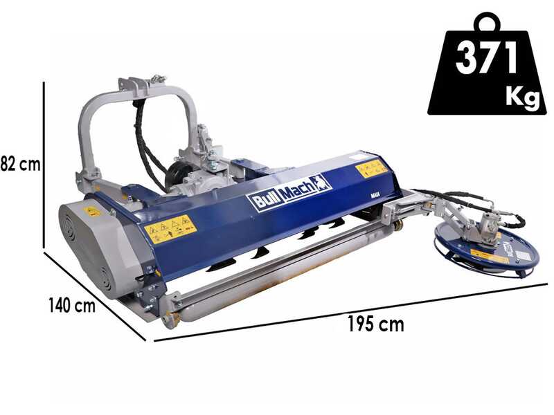 BullMach Maia 175 S Mulcher f&uuml;r Traktoren mit Zwischenreihen-Scheibe - Mittlere Serie - Manuelle Seitenverstellung
