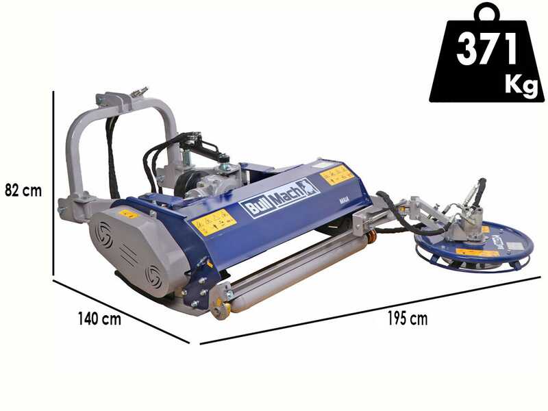 BullMach Maia 175 SH - Mulcher f&uuml;r Traktoren mit Zwischenreihen-Scheibe - mittlere Baureihe - hydraulische Verschiebung