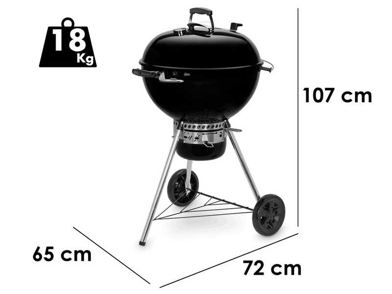 Weber Master Touch GBS E-5750 BLK - Holzkohlegrill - Durchmesser Grill 57cm