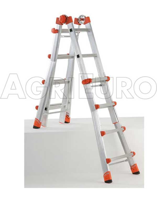 Gierre Peppina AL040DS - 2x10 Trittstufen, 5,70 m - Teleskopleiter aus Aluminium