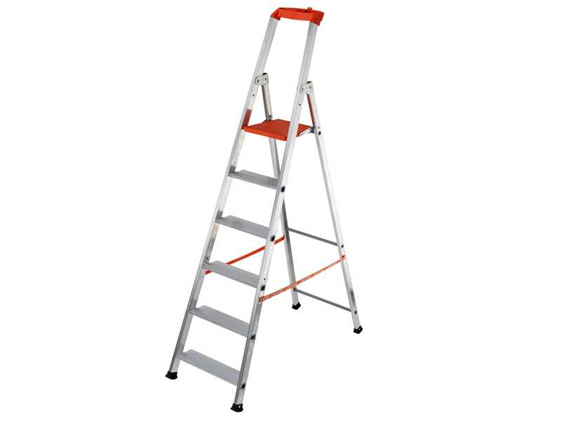 Gierre Stabila AL730DS - 6 Stufen, 1,96 m - Aluminium-Stehleiter