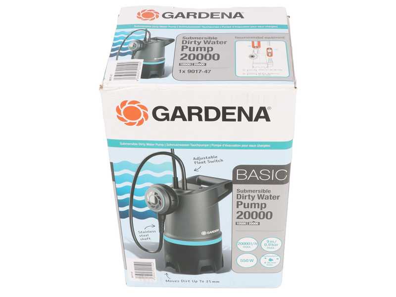 Gardena 20000 BASIC - Elektrische Tauchpumpe f&uuml;r Schmutzwasser - integrierter Schwimmer